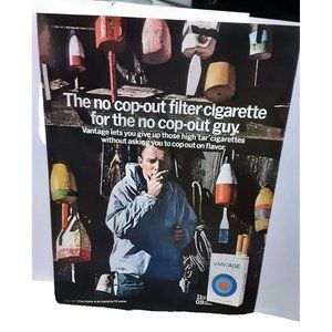1971 Vantage Cigarettes No Cop Out Guy Vintage Print Ad